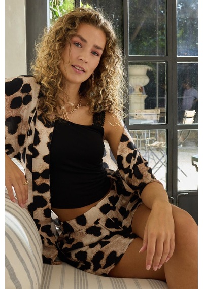 Gizzey Kadın 3 Lü Leopar Şort Takım C5t0n1o12 001