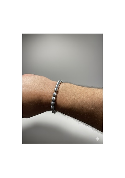 Minimalist Alüminyum Boncuk Bileklik Gümüş