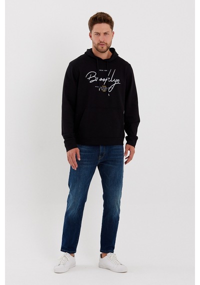 SPR23SW361 Kanguru Çepli El Yazılı Brooklyn Sweat