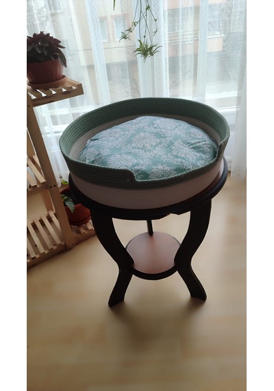 Kedi Sepeti Büyük Boy Kedi Yatağı Kedi Evi Yıkanabilir Kaliteli Kordon Ip 40 CM