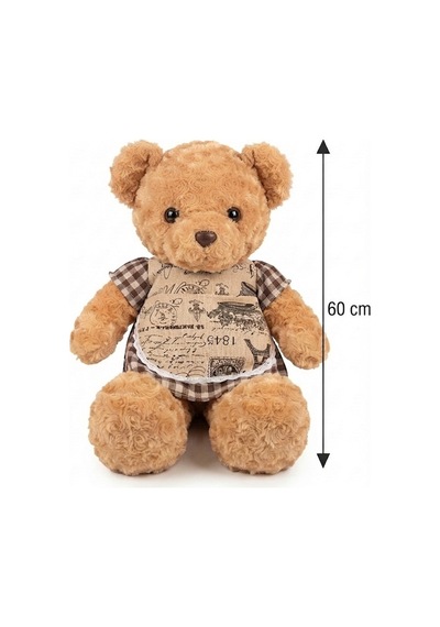 Elbiseli Sevimli Ayıcık 60 Cm Figür Peluş Oyuncak - Büyük Ultra Yumuşak Peluş Oyuncak Kahverengi