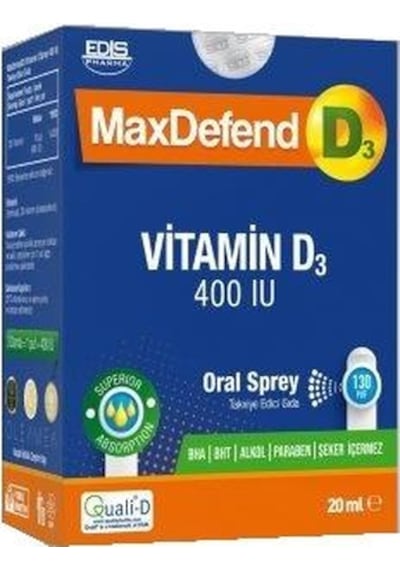 Maxdefend Vitamin D3 400 Iu Oral Sprey 20 Ml