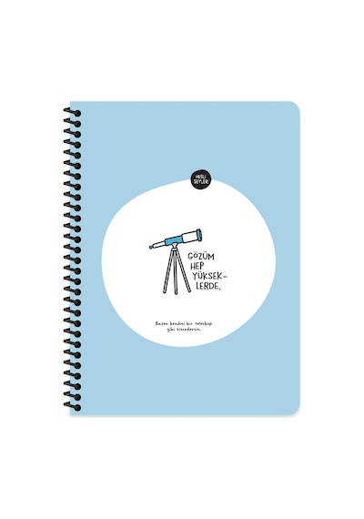 Hisli Şeyler 16,5 22,5 80yp.çiz.stickerli Defter - Gözüm Yükseklerde Çok Renkli