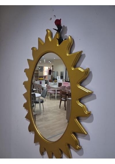 Ayna Güneş 90672 Model Parlak Gold Renk Kayın Torna Kutu Sevk El Yapım