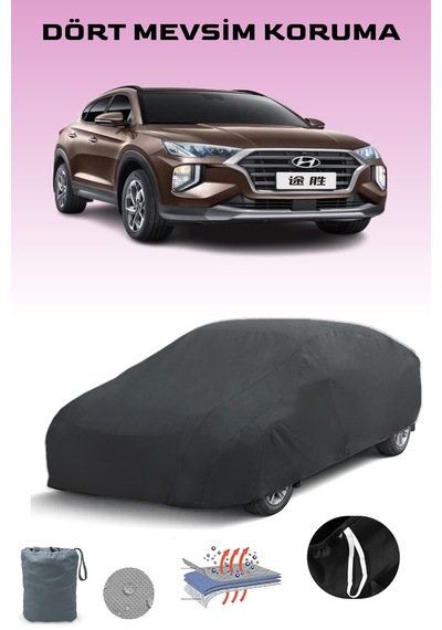 Siyah, Hyundaı Tucson 2018 - 2021, Araba Brandası, Oto Örtüsü, Araba Çadırı Siyah