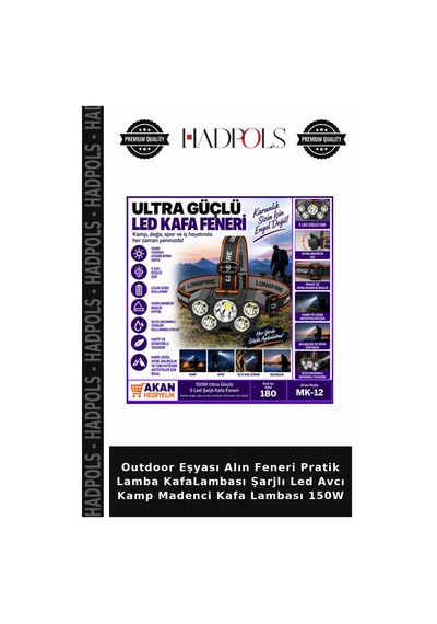 Outdoor Eşyası Alın Feneri Pratik Lamba Kafalambası Şarjlı Led Avcı Kamp Madenci Kafa Lambası 150w Çok Renkli