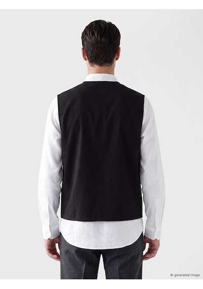 Lcwaıkıkı Classic Siyah Regular Fit Erkek Avcı Yeleği
