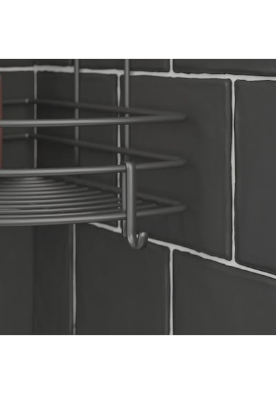 Teknotel İki Katlı Kancalı Banyo Rafı Mat Siyah Bk022h Mat Siyah