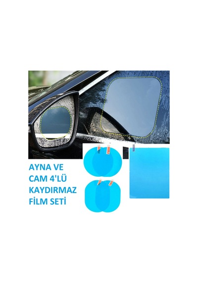4lü Araç Yan Ayna Cam Yağmur Kaydırma Film Su Kaydırıcı Film Seti