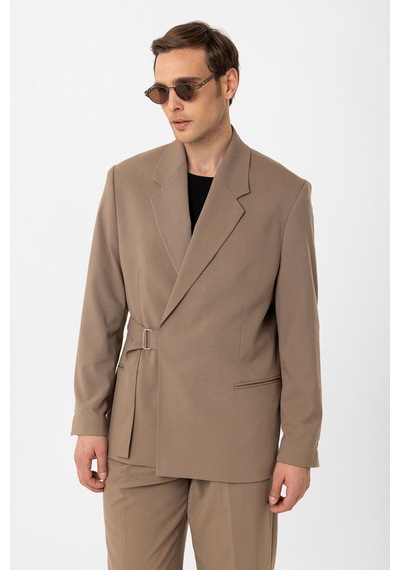 Antioch Kuşaklı Relax Fit Erkek Blazer Ceket Vizon Antioch Kuşaklı Relax Fit Erkek Blazer Ceket Vizon