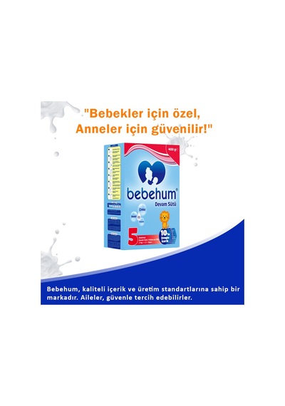 Bebehum 5 Numara Devam Sütü 2 Yaş+ 400 gr x 10 Adet