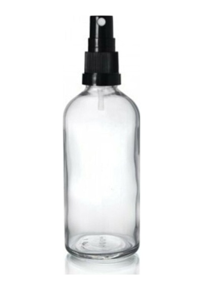 Şeffaf Cam Şişe 100Ml Siyah Sprey Başlıklı 48 Adet