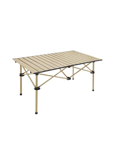 Sportaj Taşınabilir Kamp Masası Alüminyum Gövde Kolay Kurulum 120x55x50cm Sarı