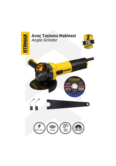 Ergonomik Avuç Taşlama 750 W 115 Mm İle Kolay Kullanım