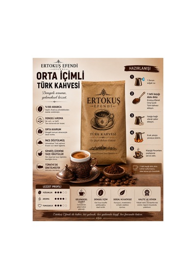 Orta İçimli Türk Kahvesi 100 Gr Orta Kavrulmuş Taş Değirmende Öğütülmüş - 892134750 Diğer
