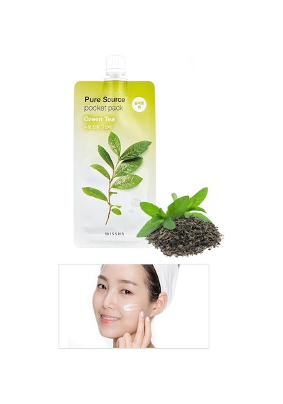 Missha Yeşil Çay Özlü Nemlendirici Uyku Maskesi 10ml Pure Source Pocket Pack Green Tea