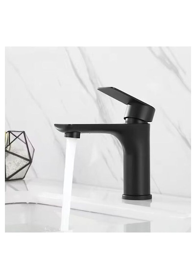 Siyah Lavabo Bataryası Pirinç Döküm Lavabo Musluğu