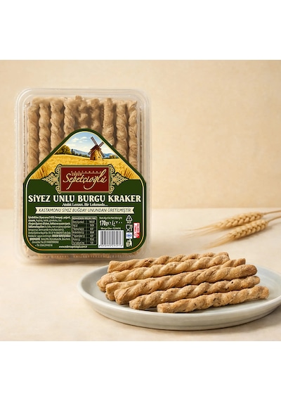Sepetçioğlu Kastamonu Siyez Unlu Burgu Kraker 170g