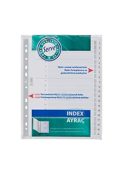 Karton Ayrac 1-20 Rakam A4