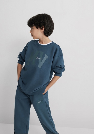 Mavi - Mv Logo Baskılı Kapüşonlu Yeşil Sweatshirt 6s10054-70754 Mavi