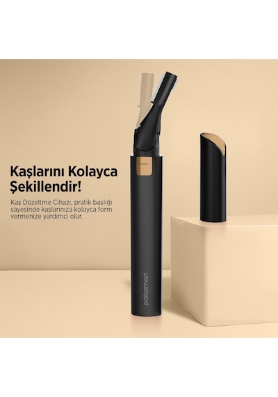 Polosmart Psc119 Şarjlı Kaş Düzeltme Cihazı 3w Type-c 45 Dk Kullanım Kaş Tıraş Makinesi Siyah