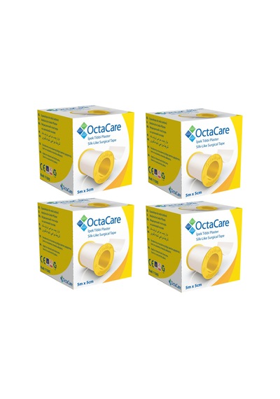 OctaCare Çinko Oksit Kauçuk Yapışkan İpek Flaster 5 CM x 5 M 4 Adet