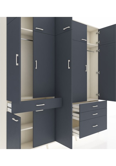 Arges Dolap 11 Raflı 4 Çekmeceli 2 Askılı 220x30x243 Aytaşı-antrasit/antrasit Antrasıt/antrasıt Arges Dolap 11 Raflı 4 Çekmeceli 2 Askılı 220x30x243 Aytaşı-antrasit/antrasit Antrasıt/antrasıt
