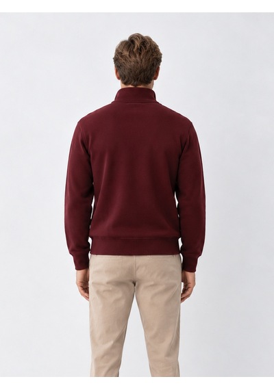 Xint Bordo Pamuk Dokulu Regular Fit Sweatshirt 300290