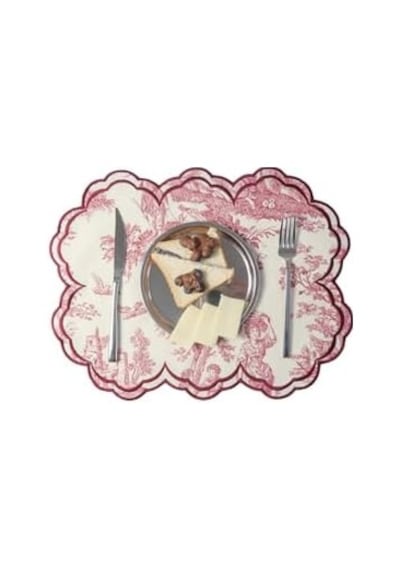 Beige &bordo Beyaz Vintage Nakış İşlemeli Amerikan Servis 2'li Acı Kahverengi