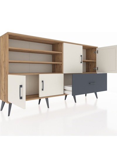 Arges Konsol 5 Raflı Tek Çekmeceli 4 Kapaklı 176x30x99 Çam-aytaşı Çam-aytaşı/antrasit Arges Konsol 5 Raflı Tek Çekmeceli 4 Kapaklı 176x30x99 Çam-aytaşı Çam-aytaşı/antrasit
