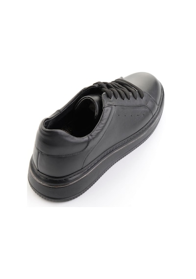 Siyah Hakiki Deri Erkek Sneaker E01089006541 Siyah