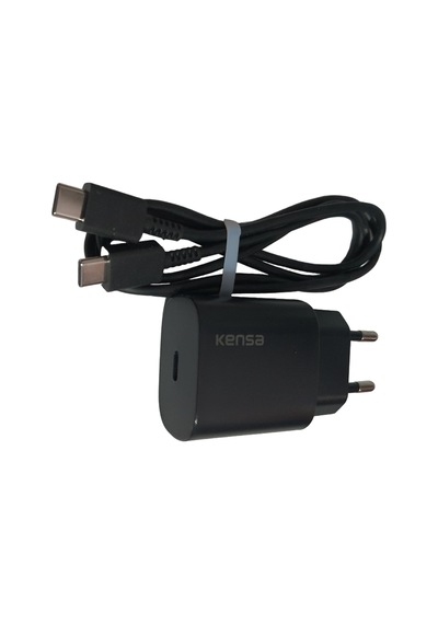 Kensa 3.0A 25W Type-C Hızlı Şarj Aleti Seti Siyah