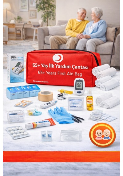 65+ Yaş İlk Yardım Çantası, 65+ Yaş Acil Durum Çantası 50 Parça