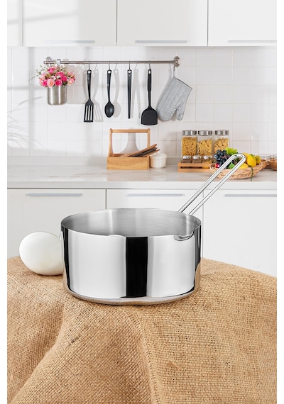 16 Cm Büyük Boy Lüx Paslanmaz Çelik Sütlük & Sosluk & Kaçerola Çelik