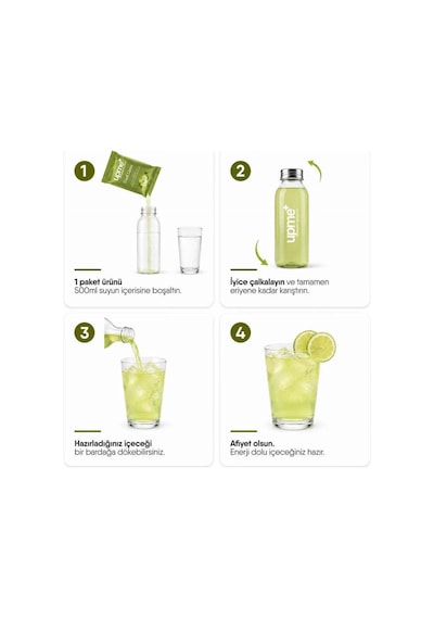 Upme Cool Lime Limon Aromalı İçecek Tozu 10'lu Paket Vitamin C Stevia Doğal Aroma 10 G