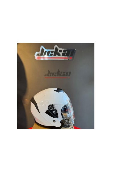 Jiekai Güneş Vizörlü Yarım Kask Beyaz