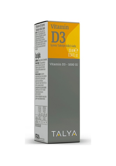 Talya Vitamin D3 İçeren Takviye Edici Gıda Damla 1000 IU 10 ML