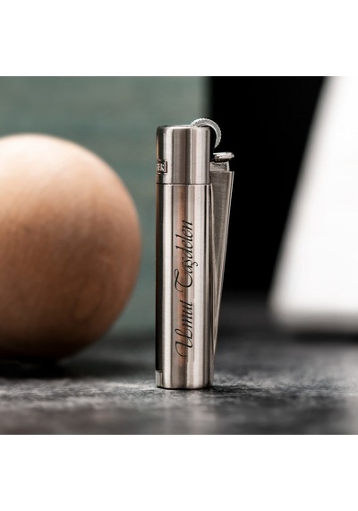 İsme Özel Clipper Metal Çakmak Gümüş