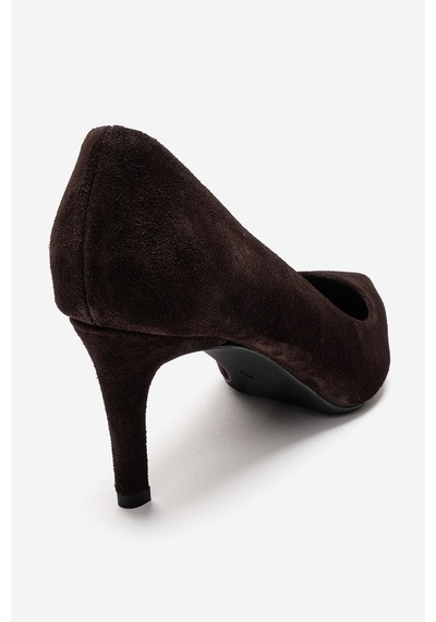 Luvi Shoes Clyde Kahverengi Süet Hakiki Deri Kadın Topuklu Ayakkabı