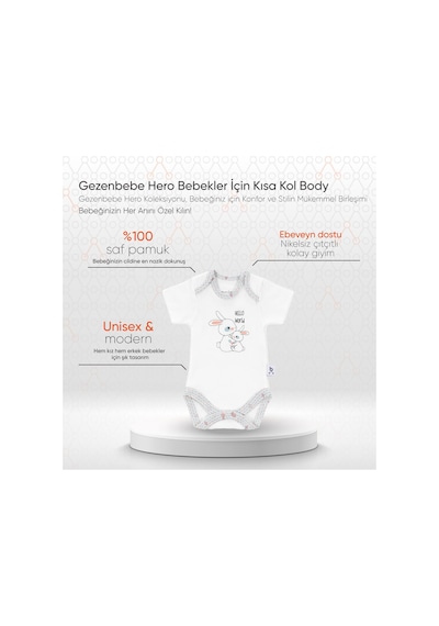 Gezenbebe Hero Bebekler İçin Kısa Kol Body 001