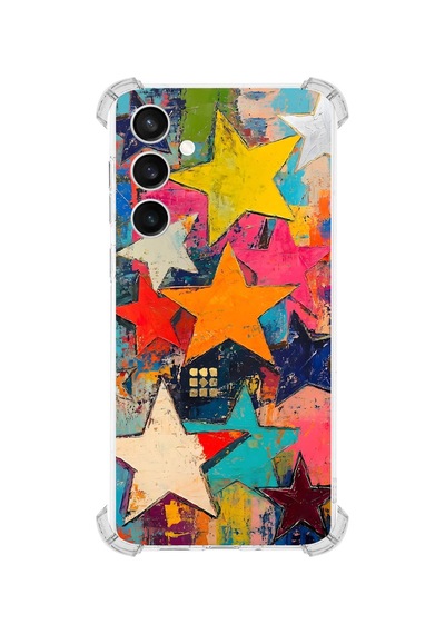 Printify Samsung Galaxy S24 Fe İle Uyumlu Düşlerin Dansı Serisi Yıldız Dansı Tasarımlı Uv Baskılı Köşe Korumalı Antişok Kılıf Şeffaf
