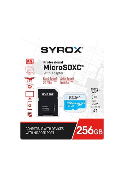 Syrox MC256 Class 10 256 GB Micro SD Hafıza Kartı