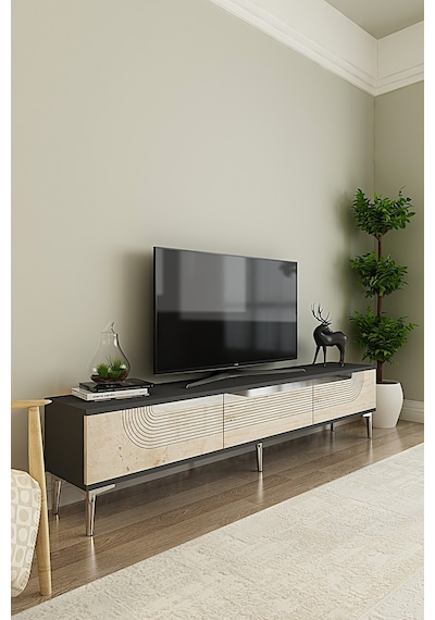 Tsa1805ats - Meyra Tsa180 Tv Stand, Tv Sehpası Ve Tv Ünitesi Antrasit-traverten-sılver 180cm Tsa1805ats - Meyra Tsa180 Tv Stand, Tv Sehpası Ve Tv Ünitesi Antrasit-traverten-sılver 180cm