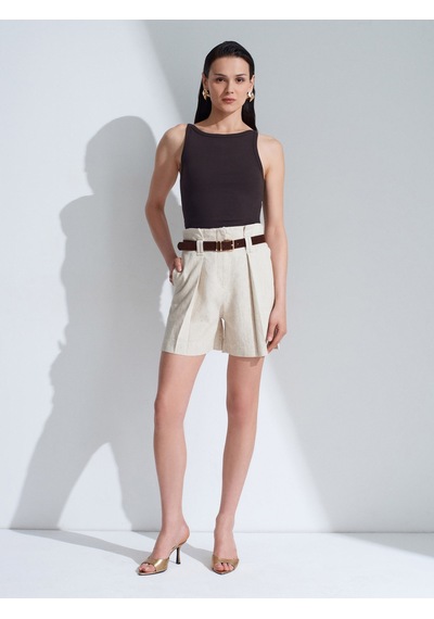 Dilvin 32774 Halter Yaka Top-koyu Kahve