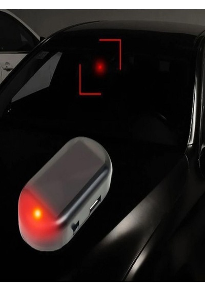 Kırmızı Ledli Işık Güneş Enerjisi Ve Usb İle Şarj Edilebilir Caydırıcı Araba Alarm Ledi