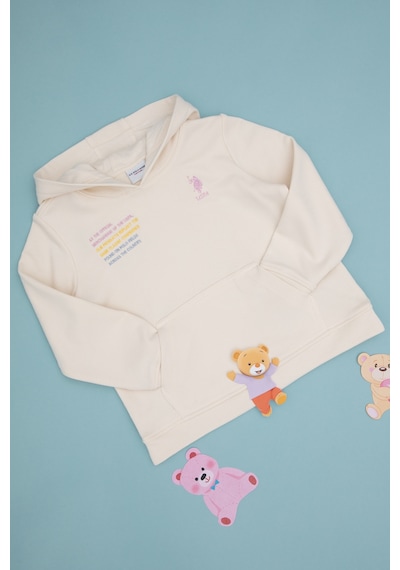 U.S. Polo Assn. Kız Çocuk Krem Kapüşonlu Sweatshirt 50290725-VR071 U.S. Polo Assn. Kız Çocuk Krem Kapüşonlu Sweatshirt 50290725-VR071