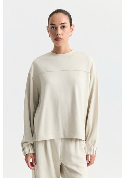 Antioch Bisiklet Yaka Sweatshirt Ve Jogger Pantolon Takım Bej
