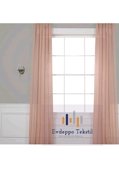 Taç Orabel Naturel Keten Tül Perde