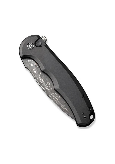 Civivi Button Lock Praxis Aluminum Black Damascus Kamp Çakı Siyah