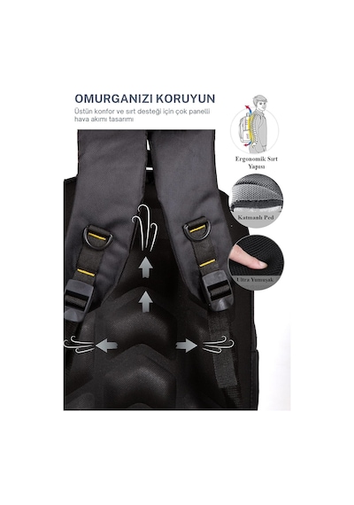 Xmlbayiciniz Av A Dos Orijinal Körüklü Ortopedik Konfor Çok Gözlü Gezi Seyahat Yürüyüş Dağcı Kamp Spor Sırt Çantası 65 Çok Renkli